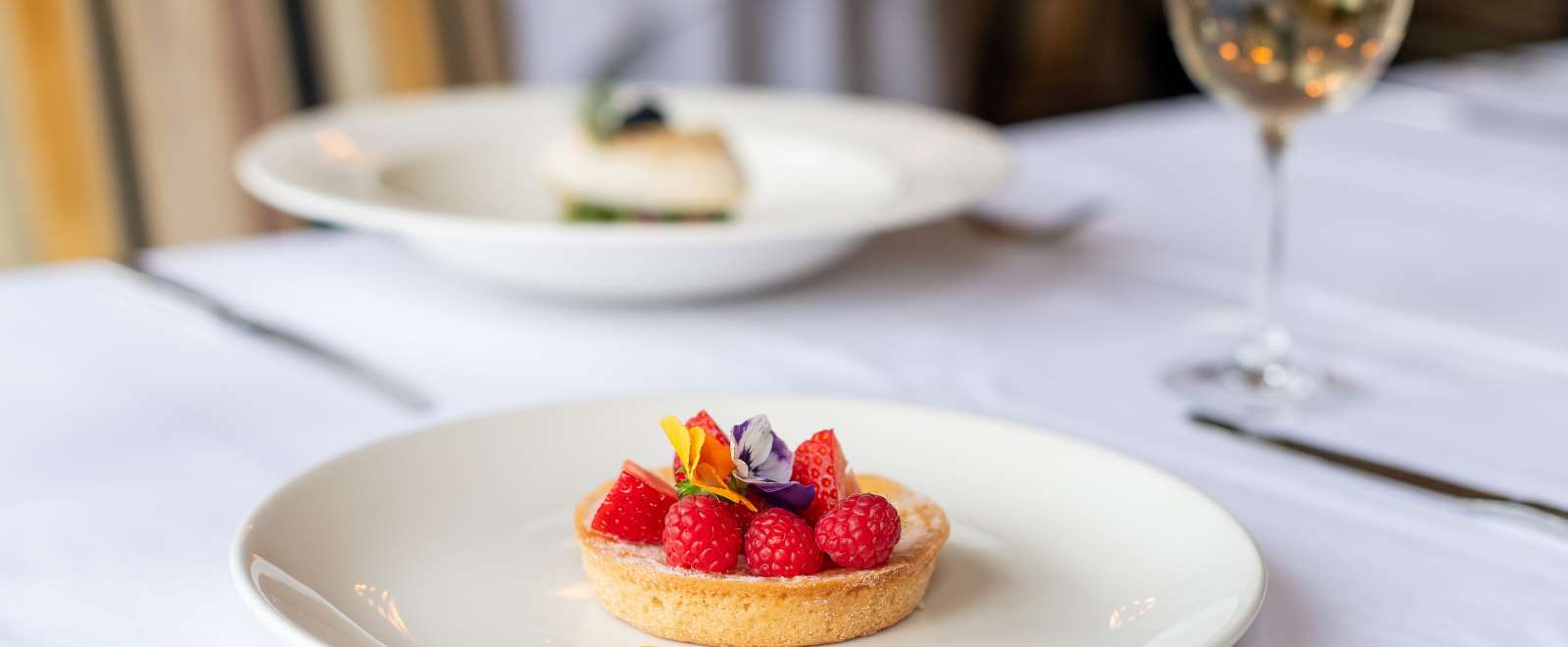 Lemon Tart on a table in the Arlington Restaurant