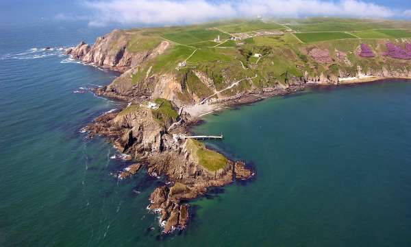 LUNDY ISLAND aerial view