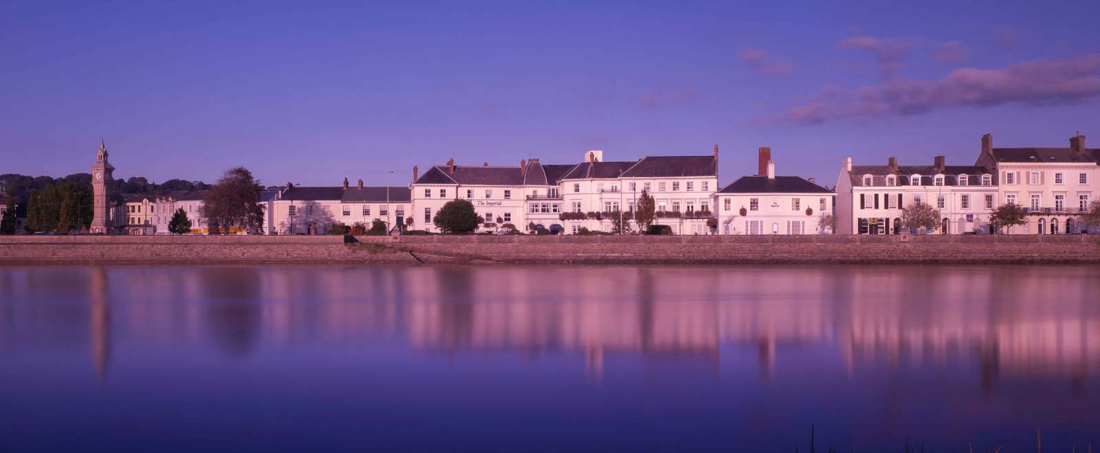 Imperial Hotel Exterior View from River Taw in the Evening