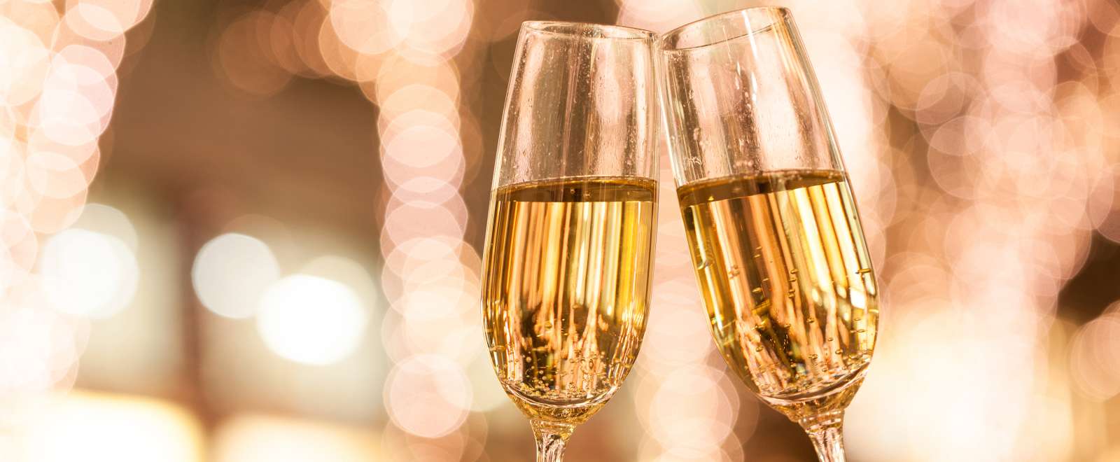 Champagne Glasses on bokeh background