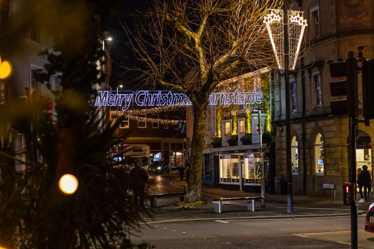 Christmas Lights at Boutport Street Barnstaple 