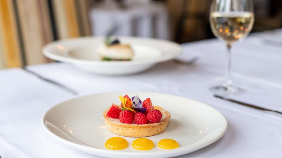 Lemon Tart on a table in the Arlington Restaurant