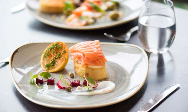 Imperial Hotel Restaurant Dining Smoked Salmon and Beetroot