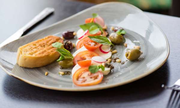 Imperial Hotel Restaurant Dining Tomato and Mozzarella with Olives