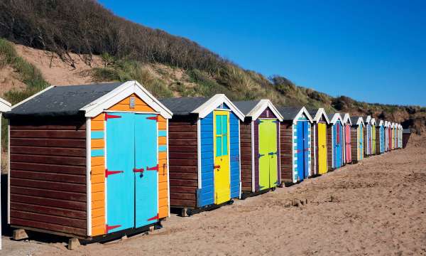 Beach Huts on Saunton Sands Beach North Devon