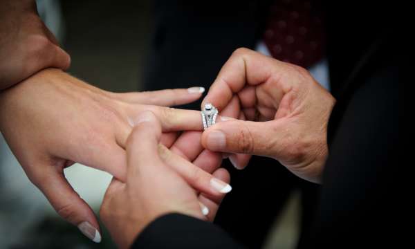 Wedding Ring Close up at Ceremony 