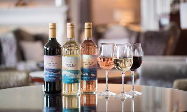 Coastal Reserve Wines in Glasses at hotel Lounge