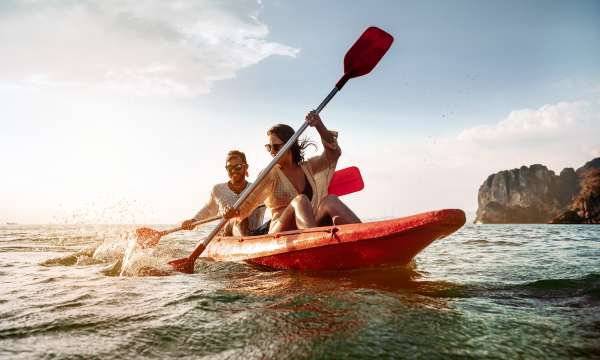 Couple on Double Kayak