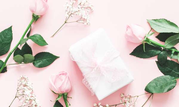 Flowers on pink base