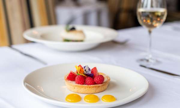 Lemon Tart on a table in the Arlington Restaurant