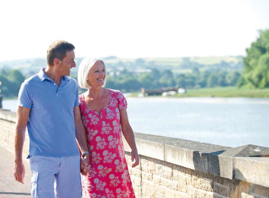 Imperial Hotel Couple Walking along the River Taw