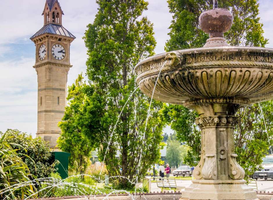 Fountain and Clock Tower on Barnstaple Square North Devon