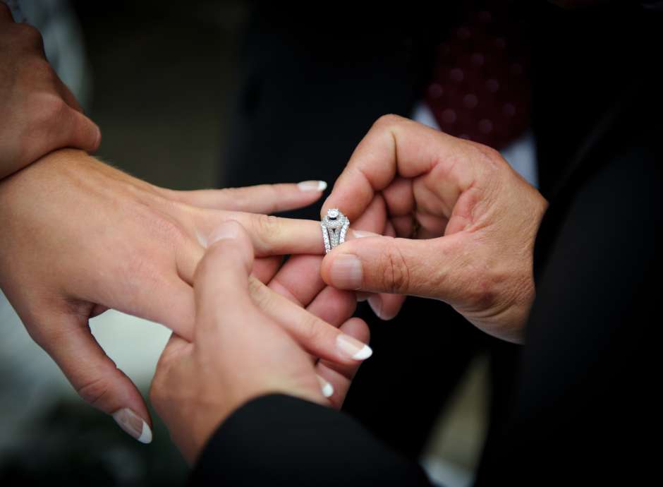 Wedding Ring Close up at Ceremony 