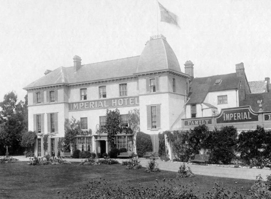 Old Black and White Photo of The Imperial Hotel in Barnstaple North Devon