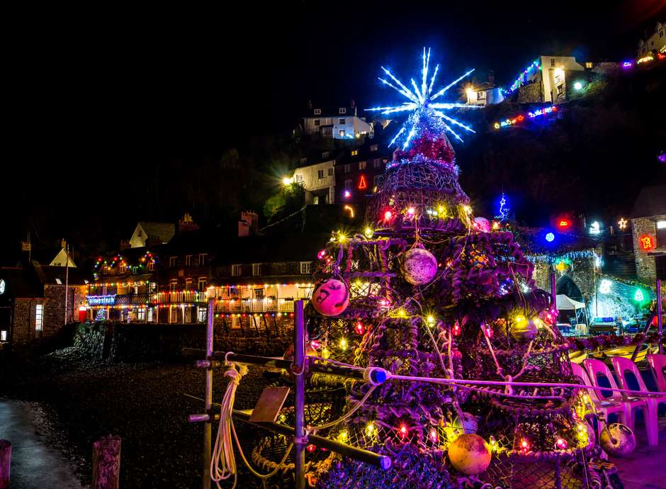 Christmas Lights at Clovelly Village