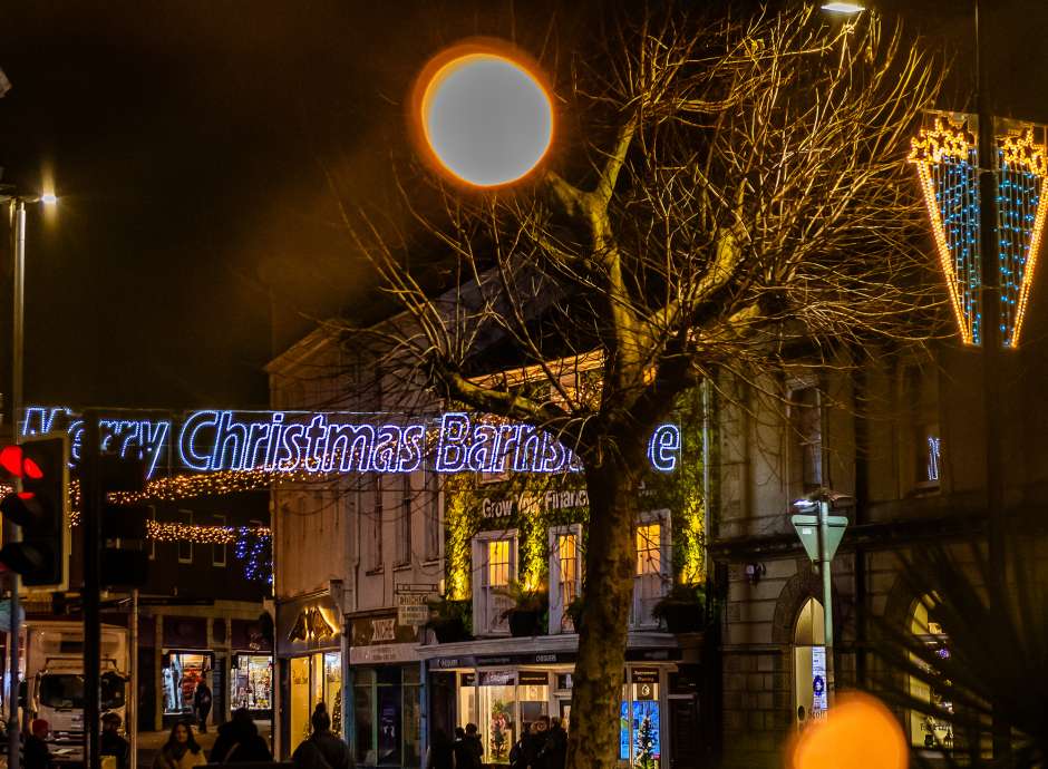 Christmas Lights at Boutport Street Barnstaple 