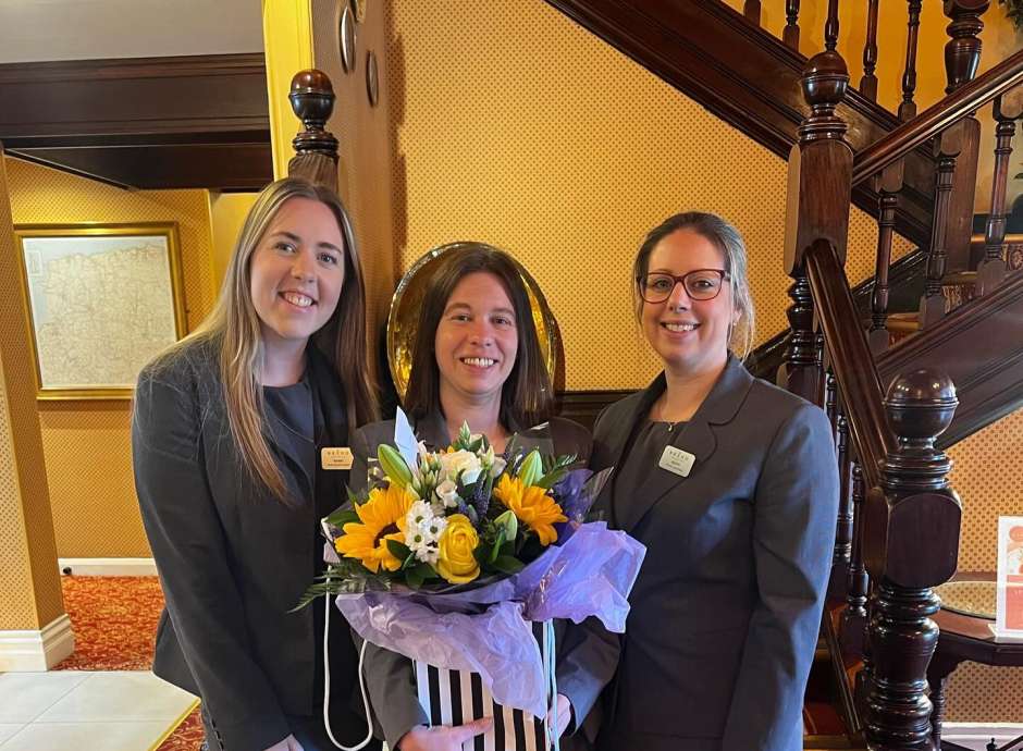 Kerry, Jolene and Kathy celebrating Jolene's 20 year service 